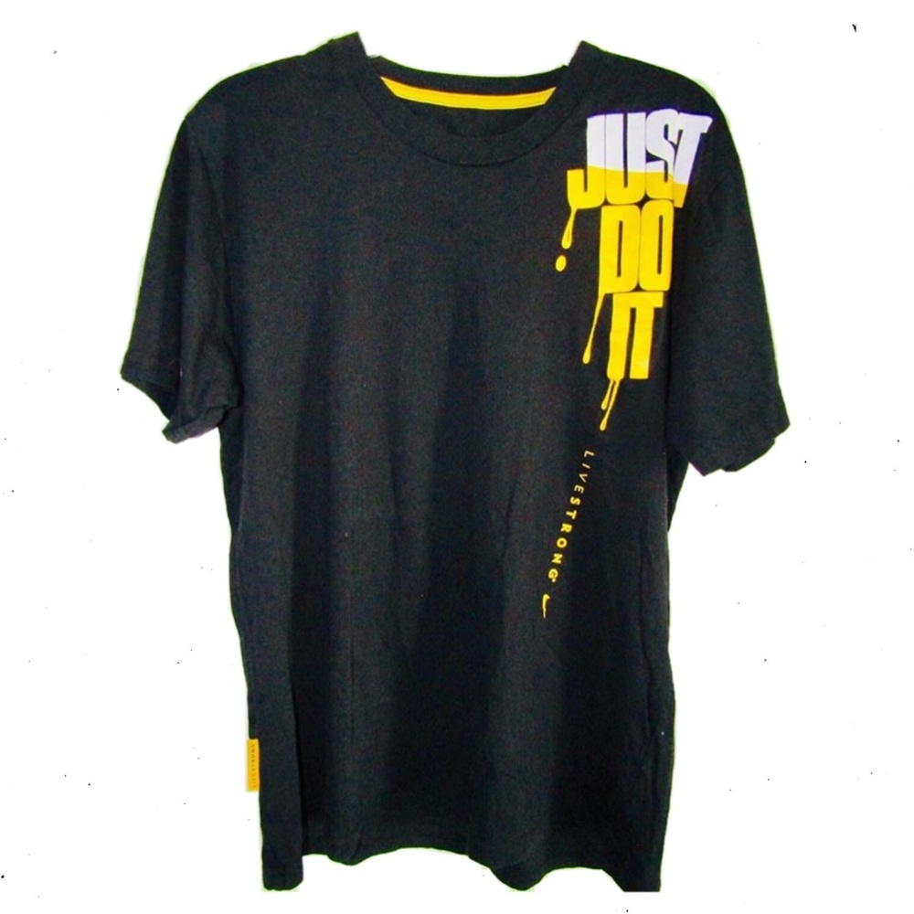 Black, yellow, and white Nike short sleeve shirt